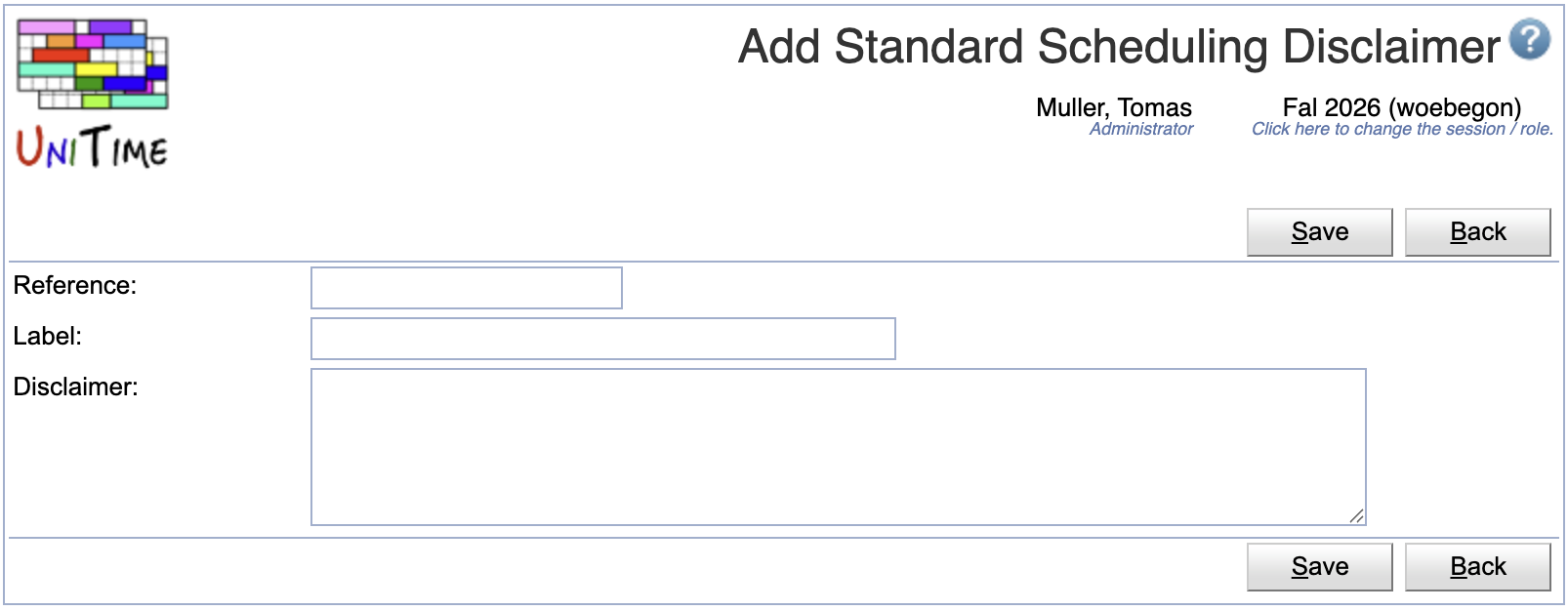 Add Standard Scheduling Disclaimer