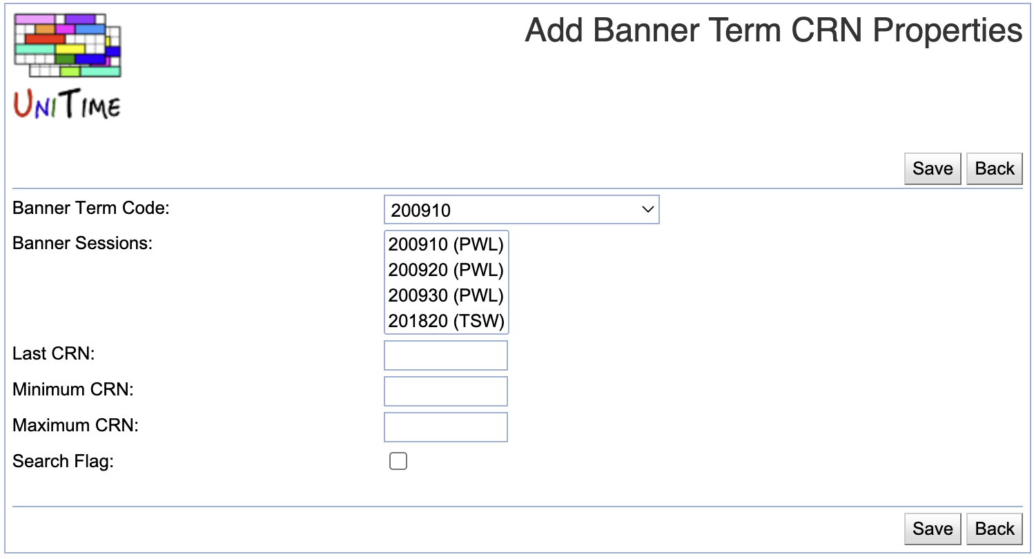 Banner Term CRN Properties