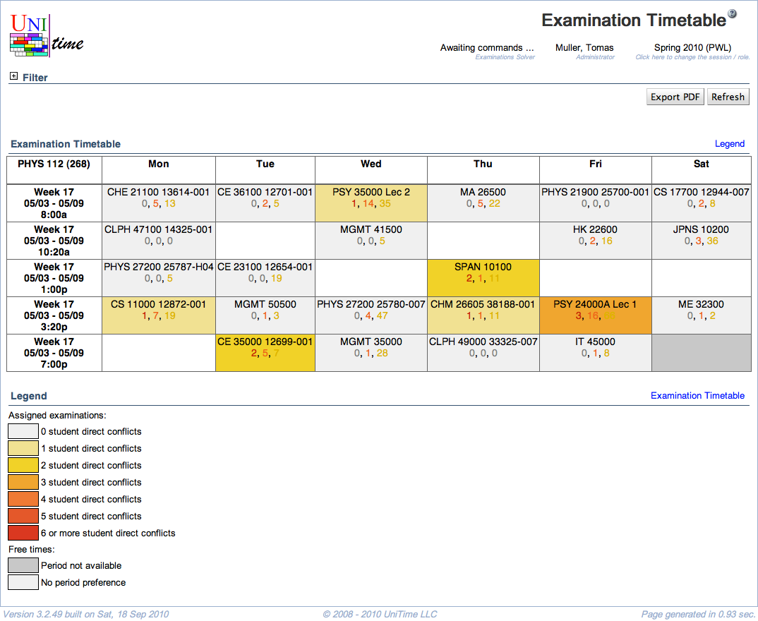 Examination Timetable