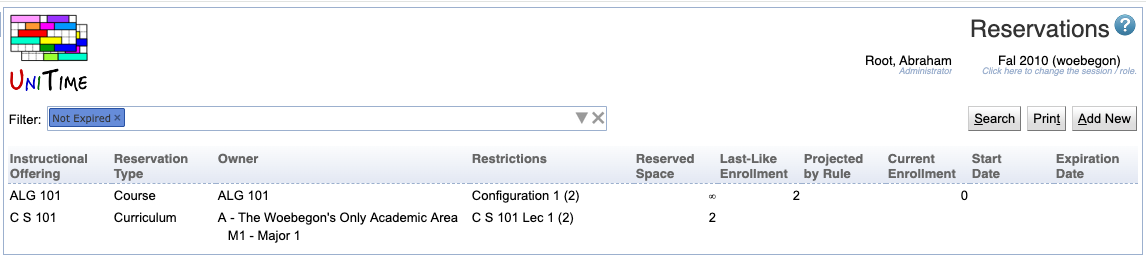 Reservations