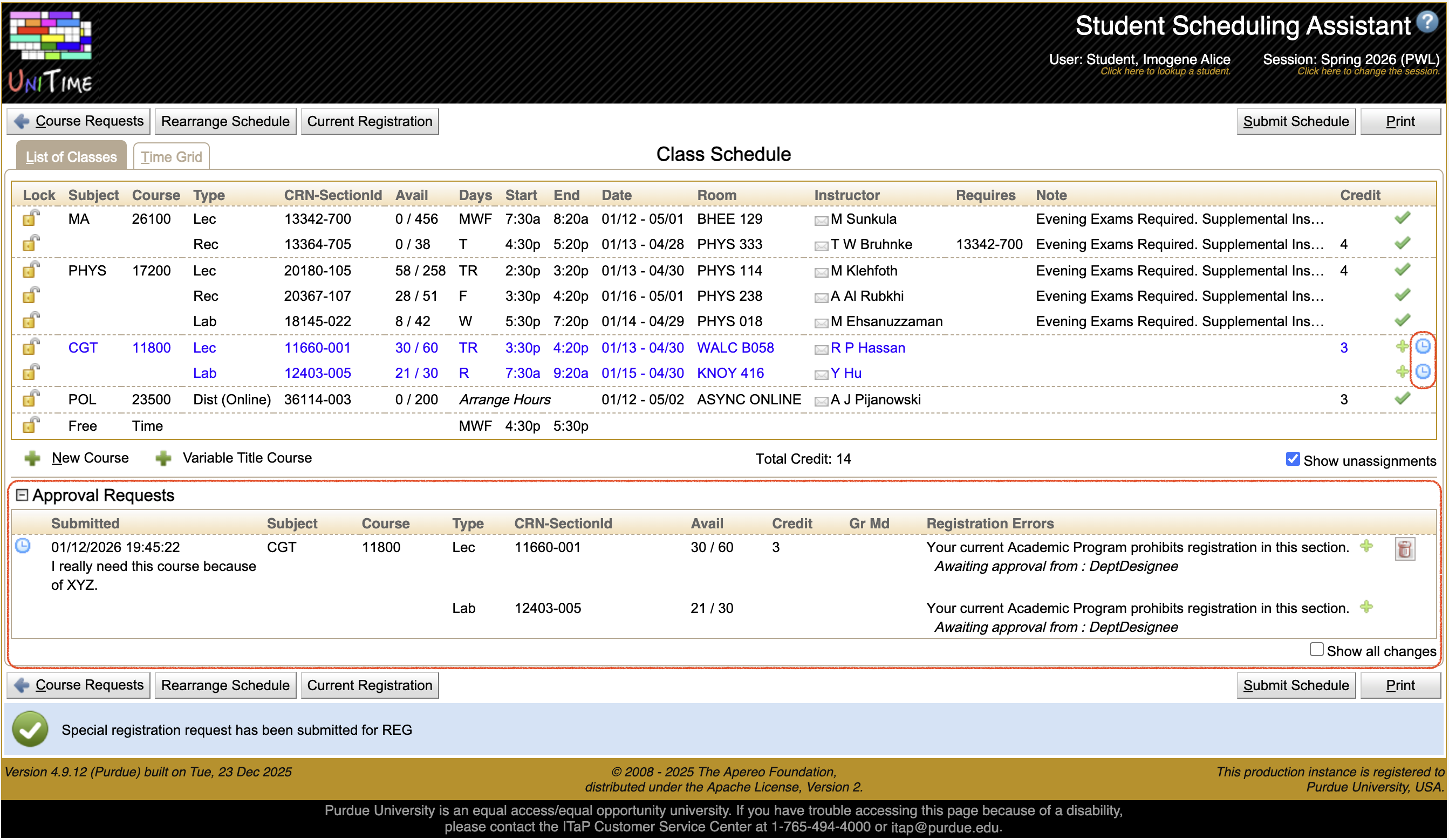Student Scheduling Assistant