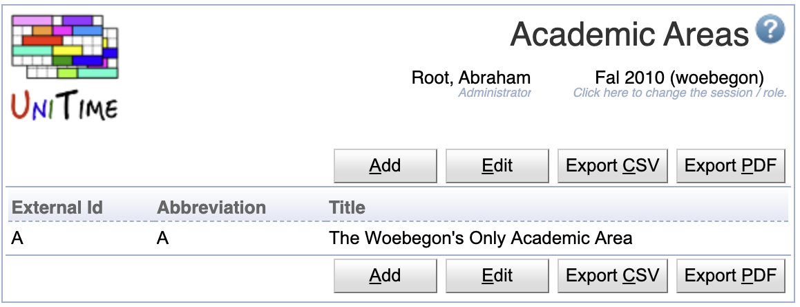 Academic Areas