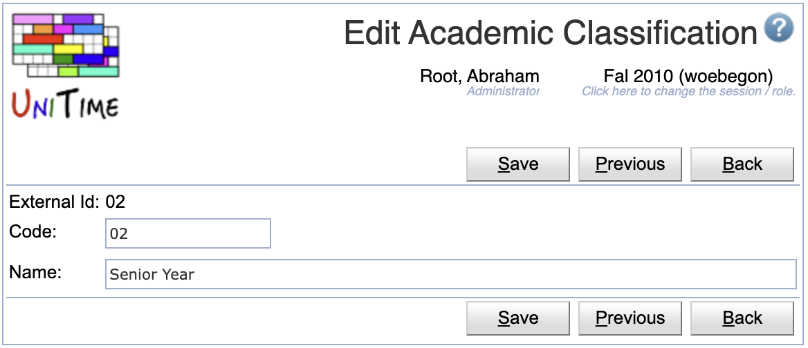 Academic Classifications