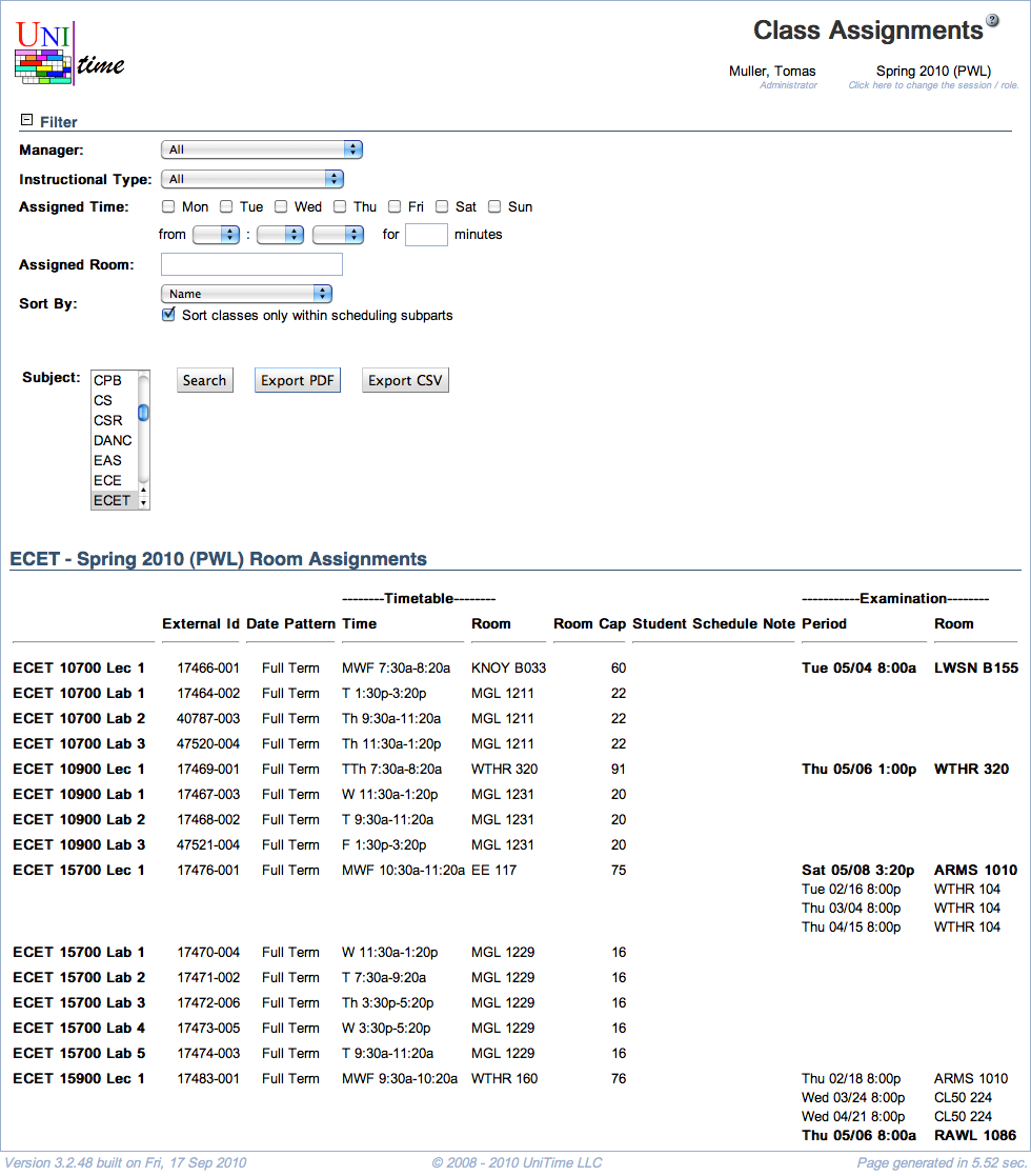 Class Assignments