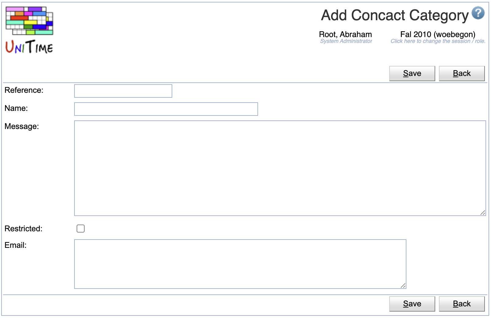 Contact Categories