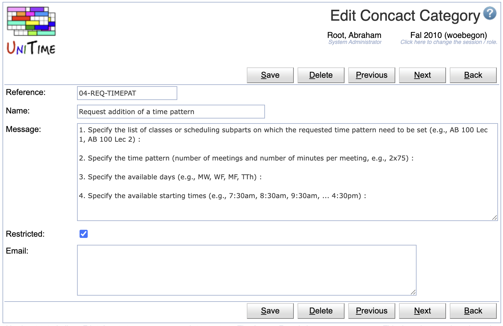 Contact Categories