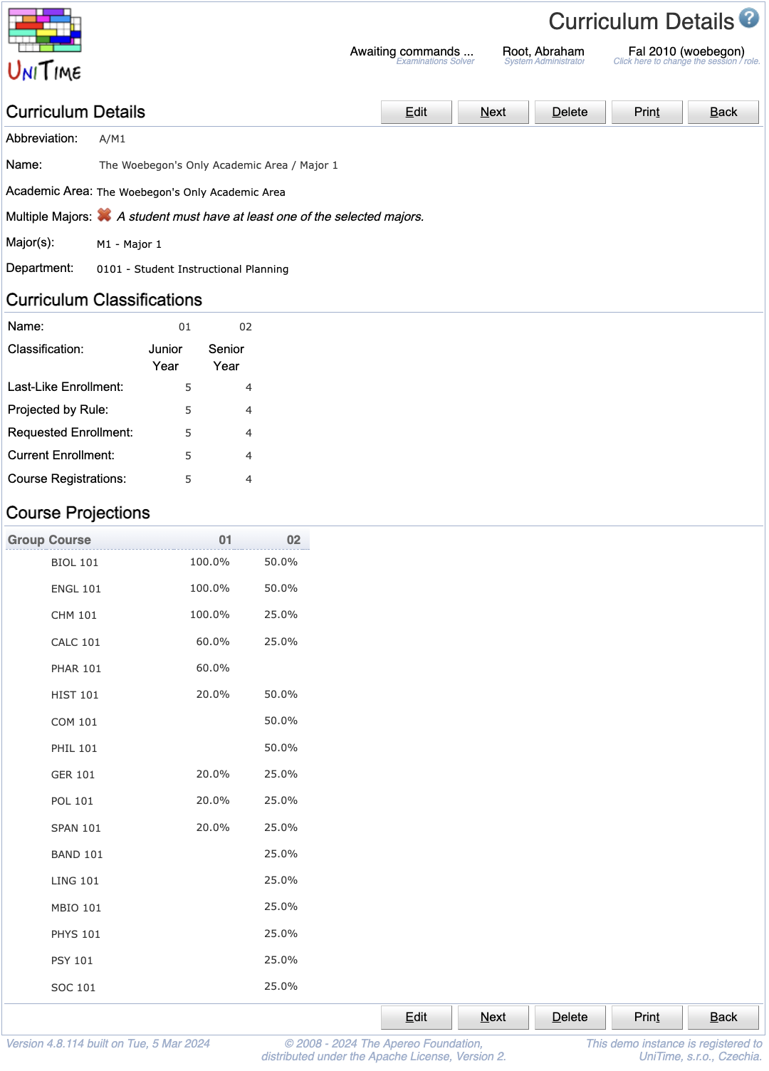 Curriculum Detail