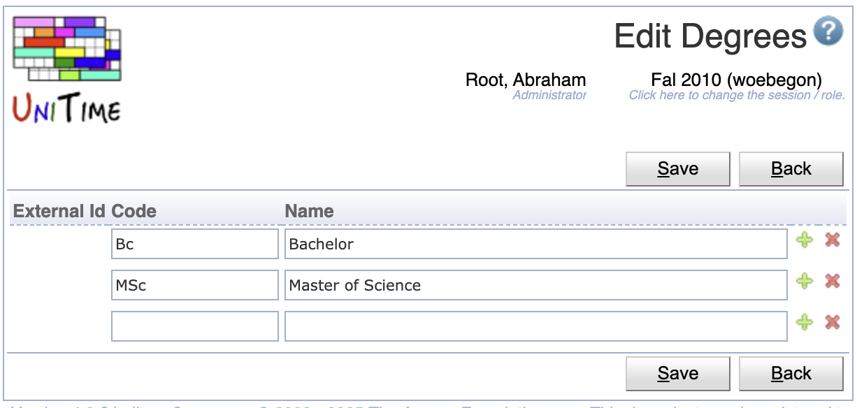 Degrees