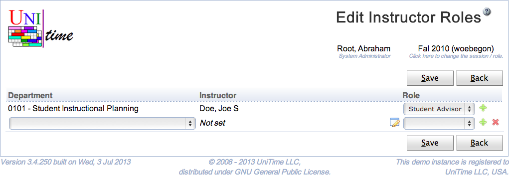 Edit Instructor Roles