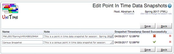 Edit Point In Time Data Snapshots