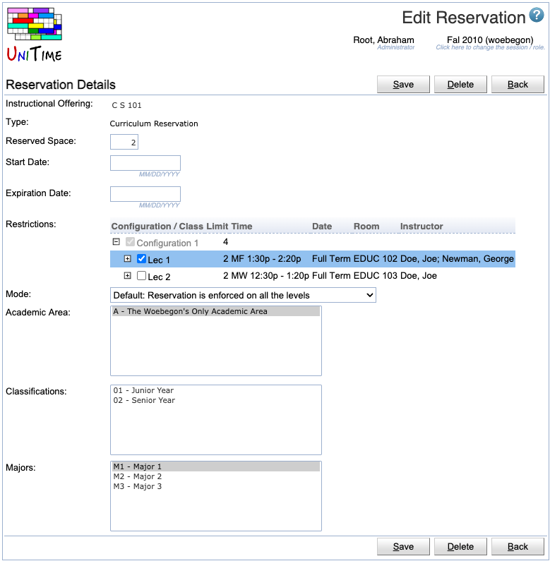 Edit Reservation
