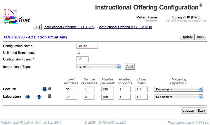 Instructional Offering Configuration