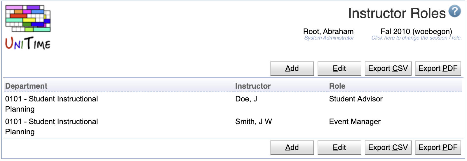 Instructor Roles
