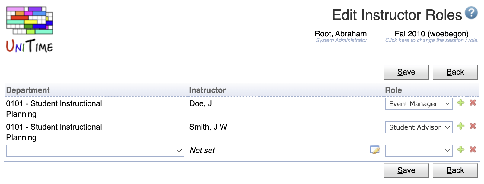 Instructor Roles
