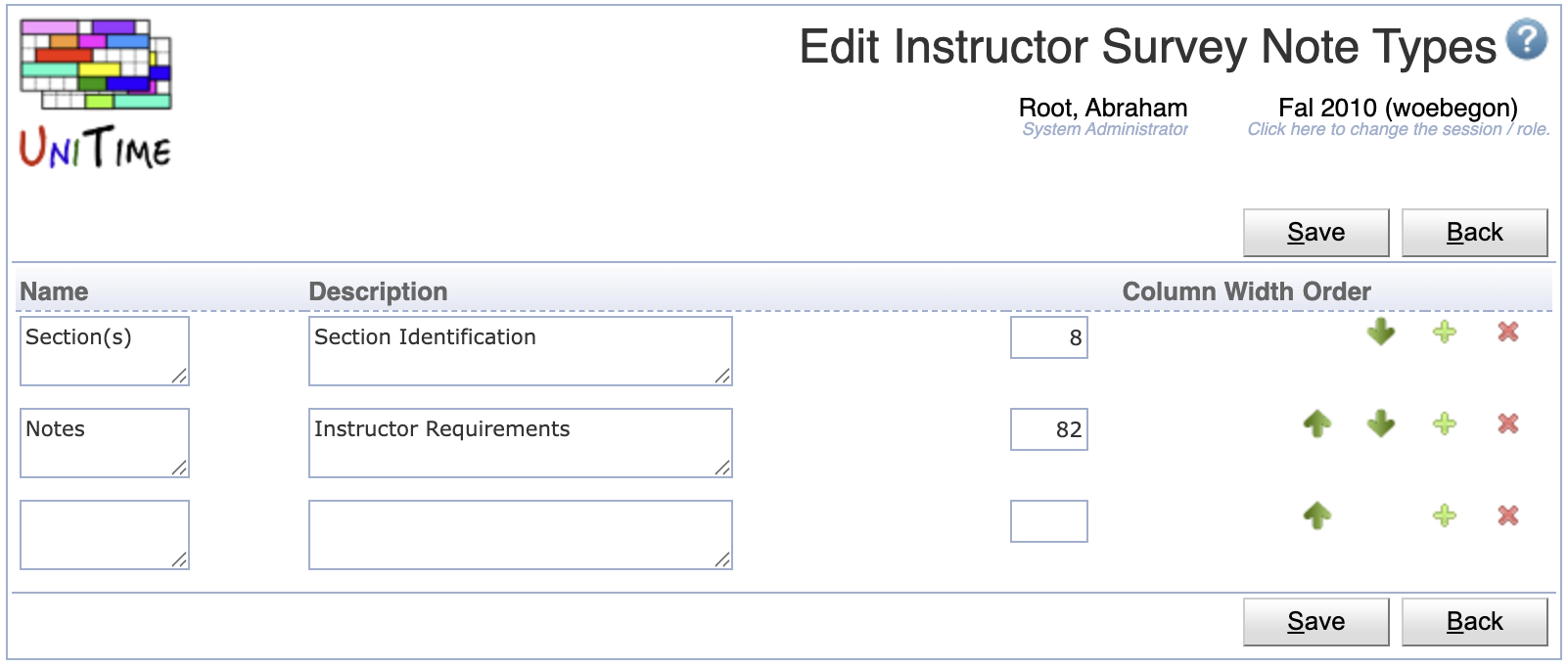 Instructor Survey Note Types
