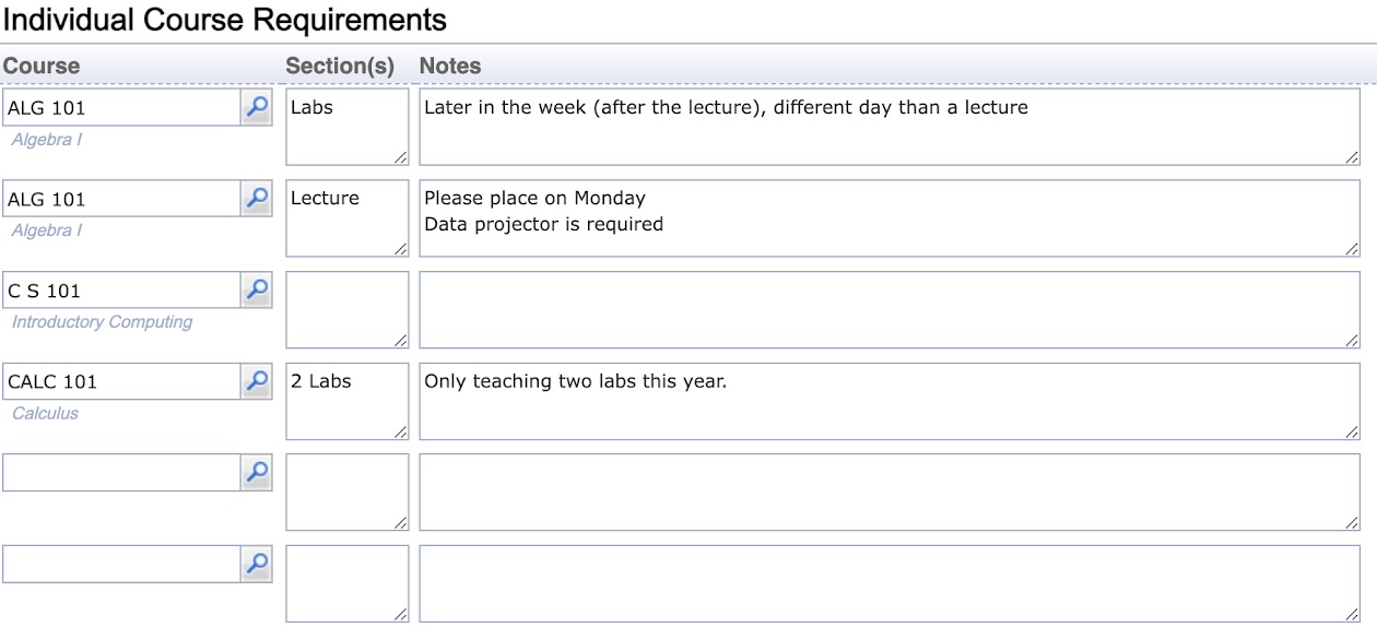 Instructor Survey Note Types