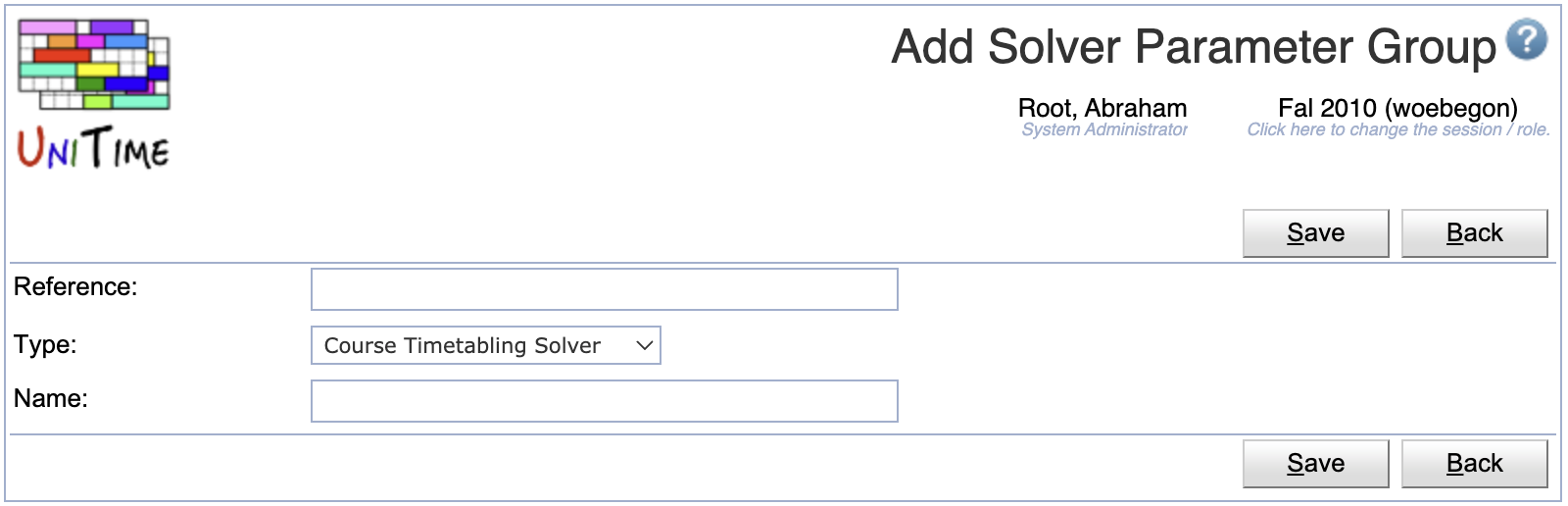 Solver Parameter Groups