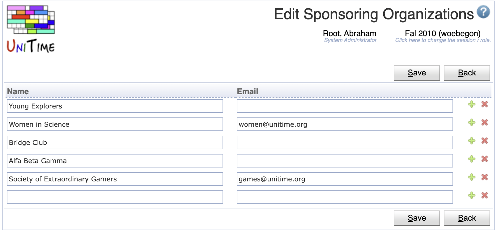 Sponsoring Organizations