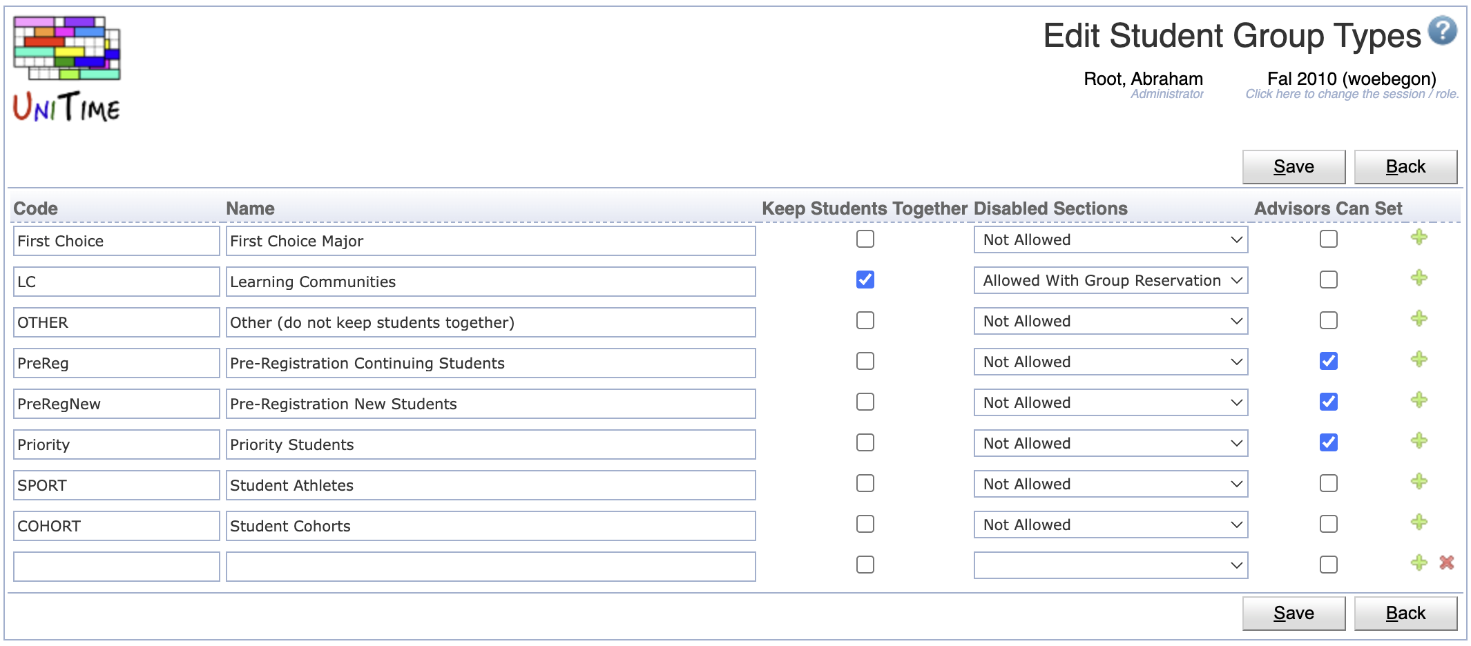 Student Group Types