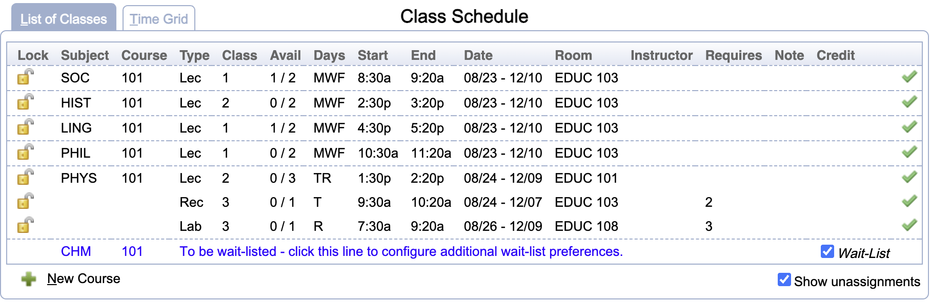 Student Scheduling Assistant