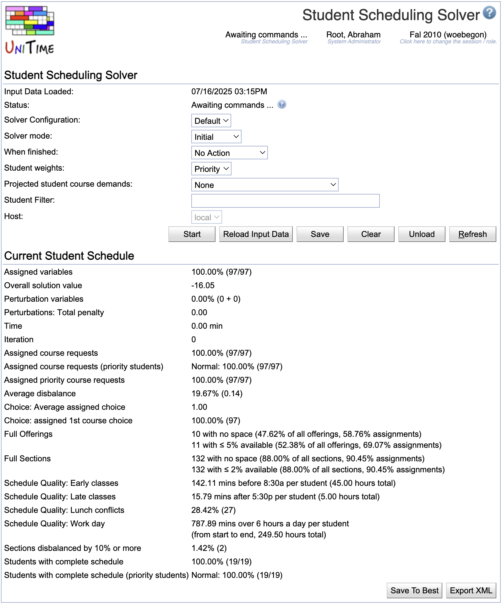 Student Scheduling Solver