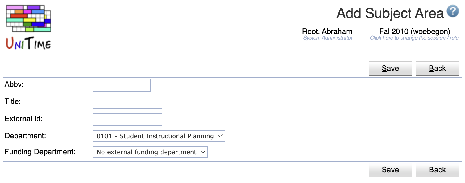 Subject Areas