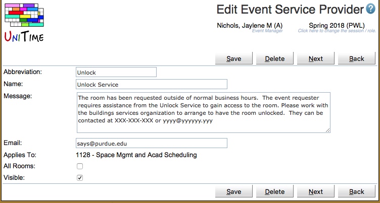 Event Manager Administrative Tasks